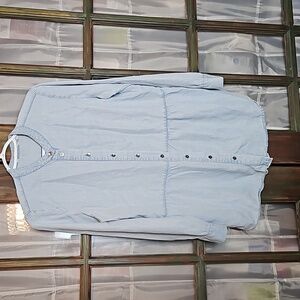 Soft Surroundings 100% Aegean Tencell Chambray Denim Tunic Top